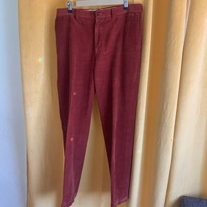 Lands' End Men's Tailor Fit Fine Wale Stretch Corduroy Pants Rust